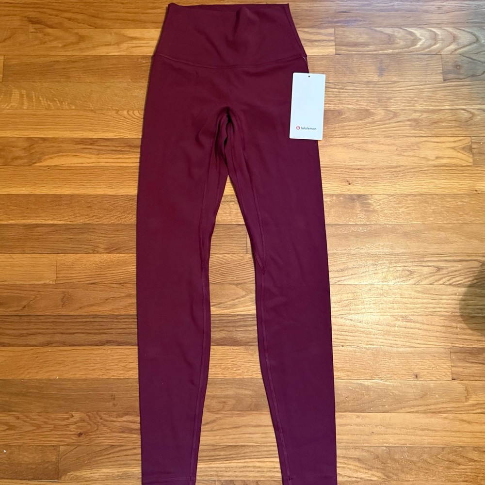 Lululemon Align No Line 28” Leggings Size 4 Burgundy Bay